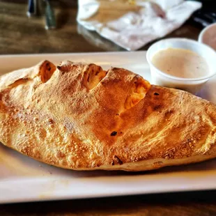 Buffalo chicken calzone