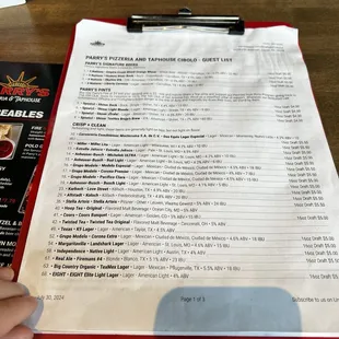 Extensive beer list.