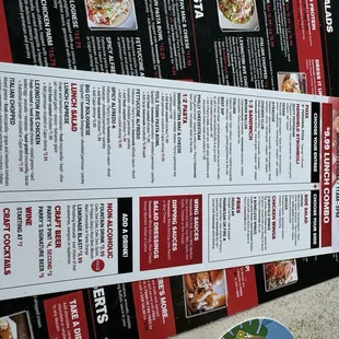 Lunch menu