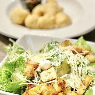 Ceased salad, with lots maybe too much dressing, but still very good