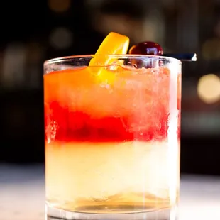 a colorful drink