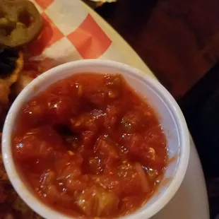 A delicious house made salsa.