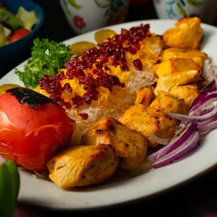 a plate of food on a table
