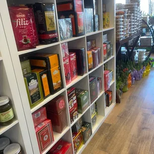 Assortment of teas, gourmet foods, frozen foods, imported items!