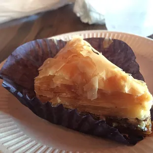 Baklava compliments of the owner.  Really good. Not too sweet.