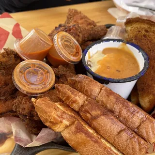 Fried Amish Chicken Skillet with Texas Toast and Mashed Potatoes