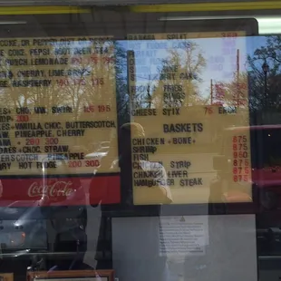 Here is a picture of the menu.