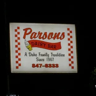 a sign for the restaurant