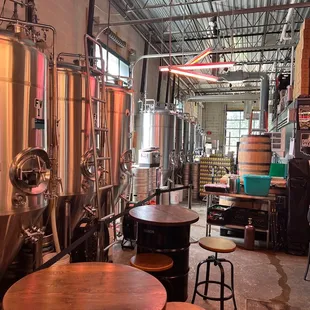 the inside of a brewery