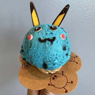 Cookie Monster ice cream cone.