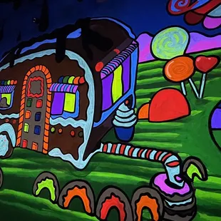 Cool candy camper van.
