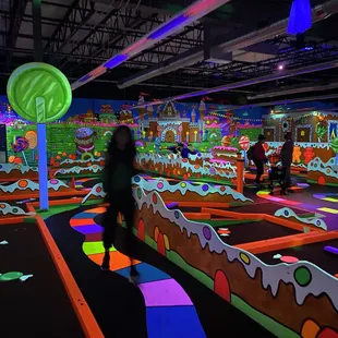 Glow in the dark mini golf course.