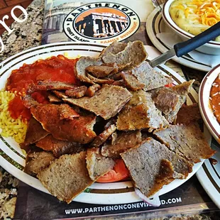 Best around town Sliced Gyro Meat off the Spit