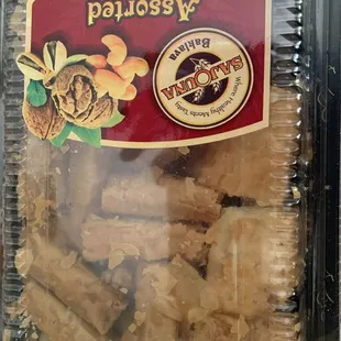 Baklava broken into pieces