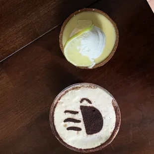 Key lime and tiramisu.
