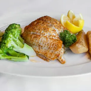 Flounder with crab meat