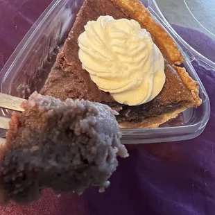 Slice of purple sweet potato pie (to go , at home)