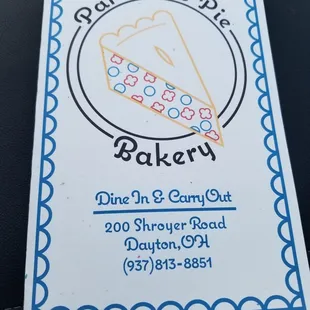 Menu cover
