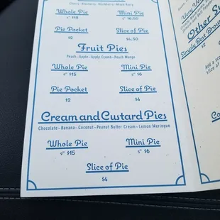 Menu first page