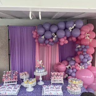 Backdrop and dessert table
