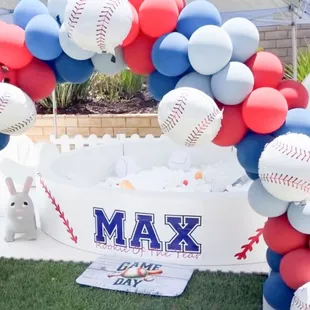 10x10 ball pit. Add decals to match any theme