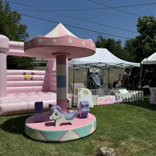 Electric carousel spins in circles