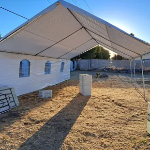 20 x 30 feet tent with tables and chairs.