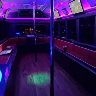 Inside of our Karaoke bus