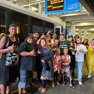 This family started their vacation with a ride to the airport on 1 of our party buses