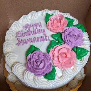7-inch round cake with buttercream