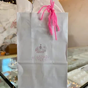 Cute wrapping for purchases in the store.