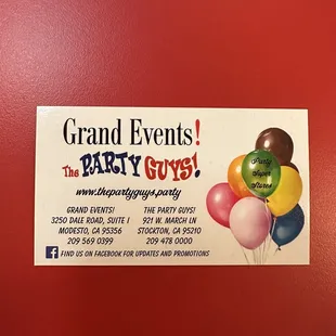 The Party Guys Card