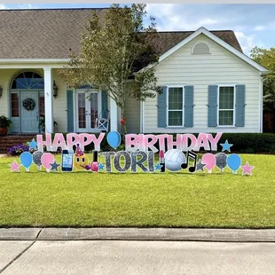Lawn greeting for a Birthday