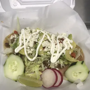 Party loco's Tacos Rico's 5542 N Tryon huaraches 
Chicken  steak  camarón  pork cesina cabeza lengua