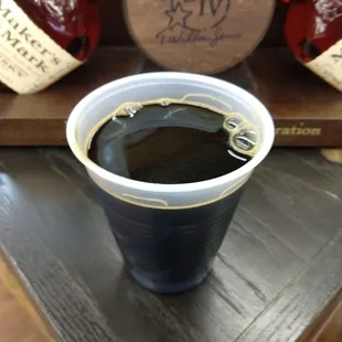 a cup of coffee on a table