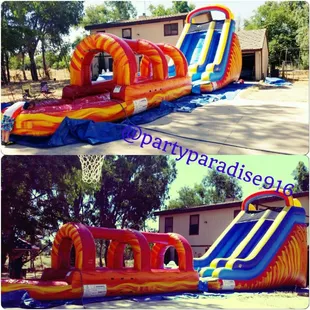 The Massive dual a 20 ft waterslide with a 26 ft Slip-N-Slide.