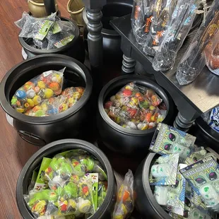 Buckets of Halloween decor, great for party bags