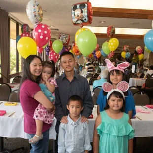 Balloons in the background