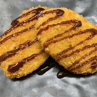 Croquettes (fried mashed potatoes with vegetables)