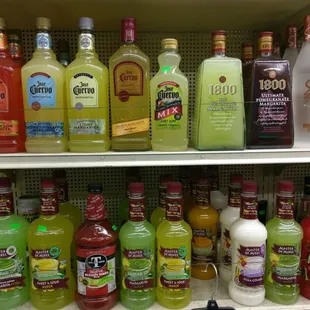 a variety of alcoholic drinks