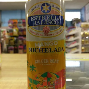 Estrella mango michlada