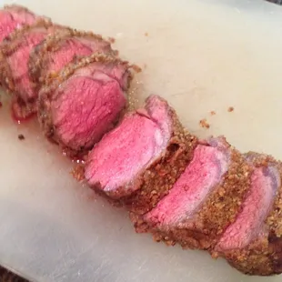 Pecan crusted lamb