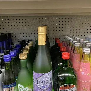 bottles of alcohol on a shelf