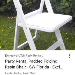 We sell or rent. These chairs.  To rent $2.50 To buy $20