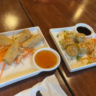 Crispy spring rolls an dumplings