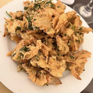 a plate of fried food