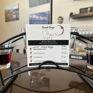 Red wine flight