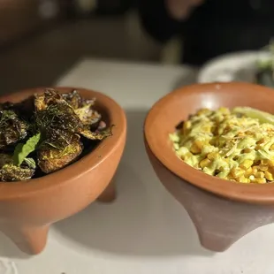 Brussels sprouts and esquites