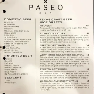 menu