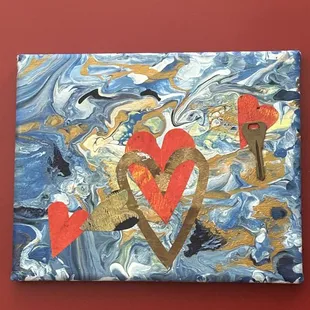 &quot; You are my Love&quot;8x10 canvases mixed media - ready for your valentine. Artist - Bonnie Knippenberg